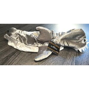 Shark Pet Costume Silvery Fin & Teeth Hood Dog or Cat Outfit